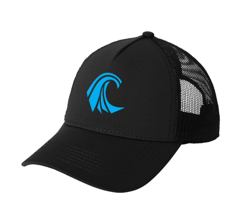 Nordic Storm Mesh Back Cap - Black with Blue Wave